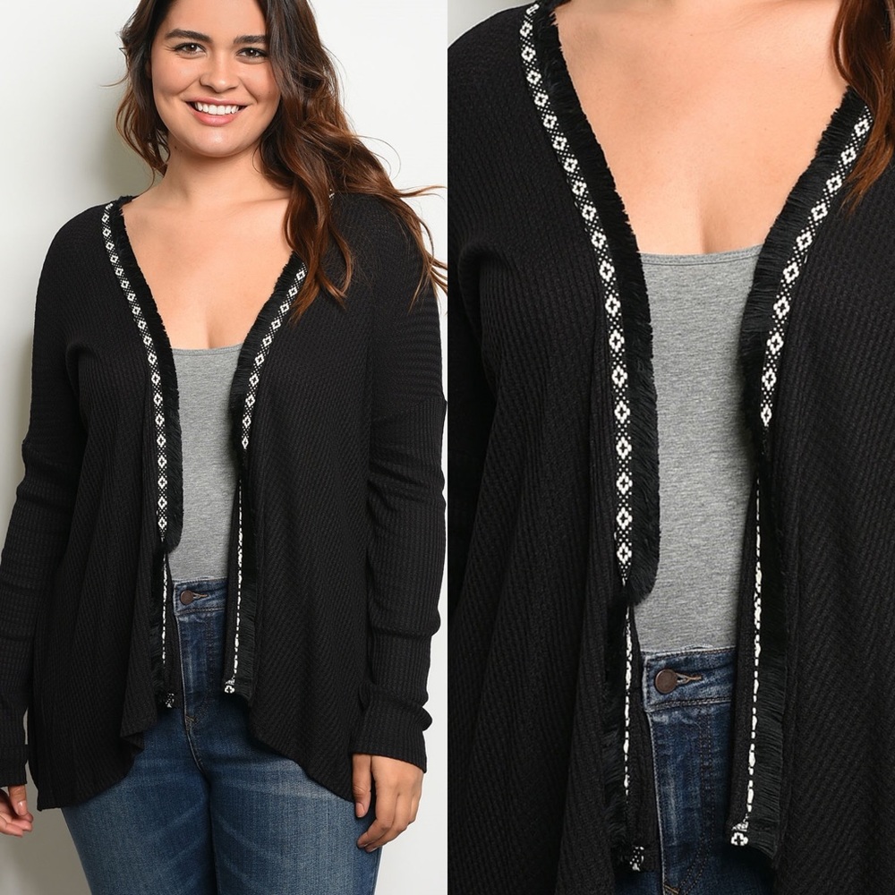 SALE Open Front Knit Plus Size Cardigan